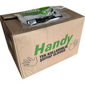 Handy Büyük Boy 100 Adet HDPE İş Temizlik Tek Kullanımlık Şeffaf Eldiven (3 adet)