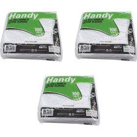 Handy Büyük Boy 100 Adetlik 3 Paket HDPE İş Temizlik Tek Kullanımlık Şeffaf Eldiven