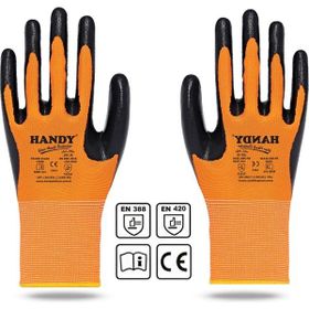Handy HN-16 Nitril Kaplama 9/L Sanayi Usta Eldiveni Koruyucu Eldiven