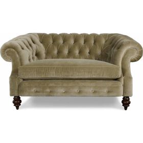 Hanel Mobilya Bitmore Chesterfield Bej Kadife Kumaş 2'li Chester Kanepe