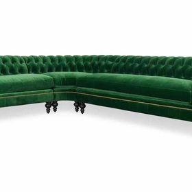 Hanel Mobilya English Chesterfield Yeşil Kadife Chester Köşe Koltuk Takımı