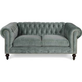 Hanel Mobilya Klasik Chesterfield Gri Kadife 2 Kişilik Chester Kanepe