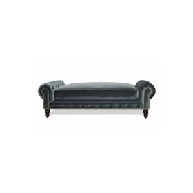 Hanel Mobilya Pipa Chesterfield Füme Kadife Kumaş Chester Benç Puf