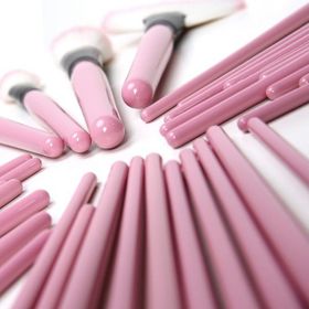 Hannah 32 Parça Pembe Deri Çantasında Makyaj Fırça Seti