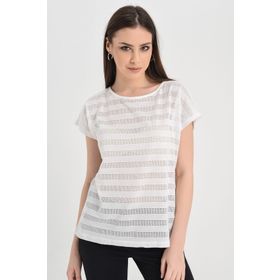 Hanna's HN1395 Beyaz Kısa Kollu Basic Kadın T-Shirt