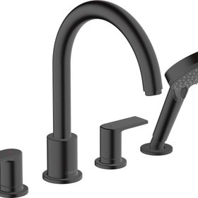 Hansgrohe 71459670 Vernis Shape 4 Delikli Satin Siyah Küvet Bataryası