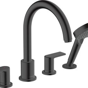 Hansgrohe 71459670 Vernis Shape 4 Delikli Satin Siyah Küvet Bataryası