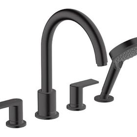 Hansgrohe 71459670 Vernis Shape 4 Delikli Satin Siyah Küvet Bataryası