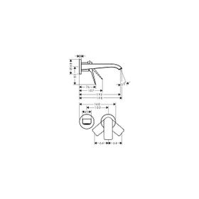 Hansgrohe 75050000 Ankastre Duvara Monte 19,2 cm gaga ile Vivenis Tek Kollu Lavabo Bataryası