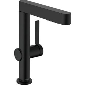 Hansgrohe 76063670 Finoris Satin Siyah 230 Spiralli 2 Jet Bas-Aç Gider Seti ile Lavabo Bataryası