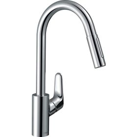Hansgrohe HG31815000 Focus M41 Tek Kollu Eviye Bataryası 240 2 Jet Çekilebilir El Duşu