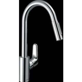 Hansgrohe HG31815000 Focus M41 Tek Kollu Eviye Bataryası 240 2 Jet Çekilebilir El Duşu