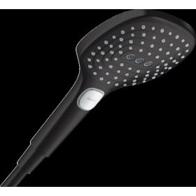 Hansgrohe Mat-Siyah 120 3 Jet Raindance Select E El duşu