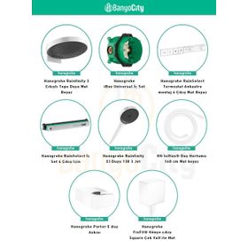 Hansgrohe Rainfinity 4 Çıkışlı Ankastre Duş Sistemi