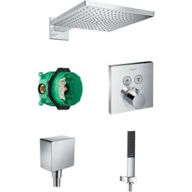 Hansgrohe Shower Select 2 Çıkış Krom Termostatik Ankastre Banyo Seti