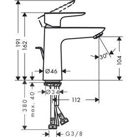 Hansgrohe Talis E 110 Mat Siyah Lavabo Bataryası