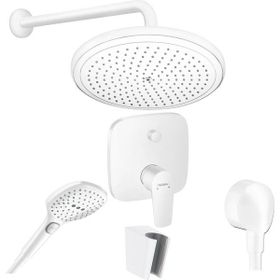 Hansgrohe Talis E Satin Beyaz Ankastre Duş Seti