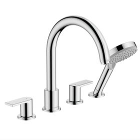 Hansgrohe Vernis Shape 4 Delikli Krom Küvet Bataryası