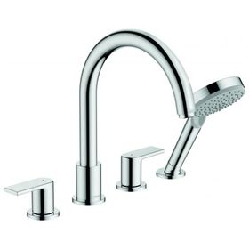 Hansgrohe Vernis Shape 4 Delikli Krom Küvet Bataryası