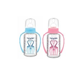 Hanymish 125 ml Silikon Emzikli Kulplu Cam Biberon