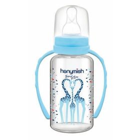 Hanymish 125 ml Silikon Emzikli Kulplu Cam Biberon
