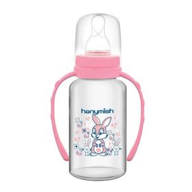 Hanymish 125 ml Silikon Emzikli Kulplu Cam Biberon