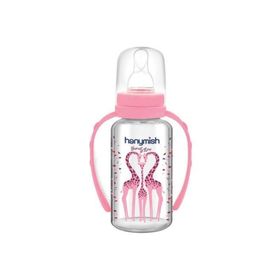 Hanymish 125 ml Silikon Emzikli Kulplu Cam Biberon