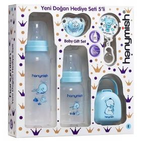 Hanymish 655 Mavi 5'li Yenidoğan Hediye Seti