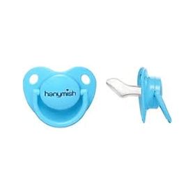 Hanymish No 1 Ayıcık Desenli Mavi Rainbow Silikon Damaklı Emzik