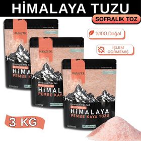Hanzade Bitkisel 1 kg Granül Pembe Himalaya Tuzu (3 adet)