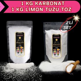 Hanzade Bitkisel 1 kg Toz Limon Tuzu + 1 kg Karbonat
