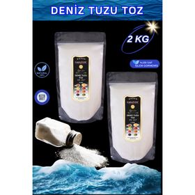 Hanzade Bitkisel 1 kg Toz Öğütülmüş İyot İlavesiz Saf Deniz Tuzu (2 adet)