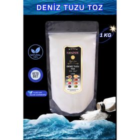 Hanzade Bitkisel 1 kg Toz Öğütülmüş İyot İlavesiz Saf Deniz Tuzu (2 adet)