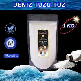 Hanzade Bitkisel 1 kg Toz Öğütülmüş İyot İlavesiz Saf Deniz Tuzu (2 adet)