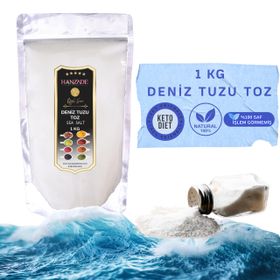 Hanzade Bitkisel 1 kg Toz Öğütülmüş İyot İlavesiz Saf Deniz Tuzu (2 adet)