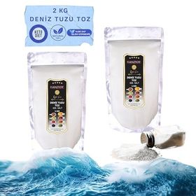Hanzade Bitkisel 1 kg Toz Öğütülmüş İyot İlavesiz Saf Deniz Tuzu (2 adet)