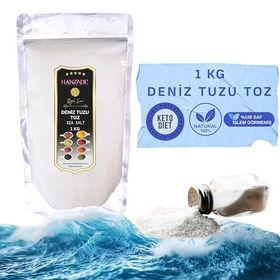 Hanzade Bitkisel 1 kg Toz Öğütülmüş İyot İlavesiz Saf Deniz Tuzu (2 adet)