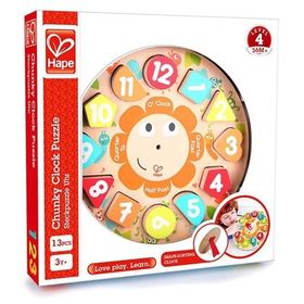 Hape 12 Parça Chunky Puzzle Saat Yapbozu