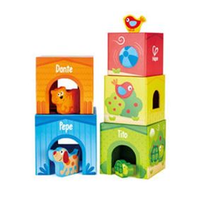 Hape +18 Ay 9 Parça 13x13x13 cm Friendship Tower Ahşap Küpler