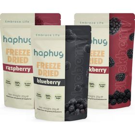 HapHug 3x60 gr Freeze Dried Böğürtlen + Yaban Mersini + Frambuaz Meyve Kurusu