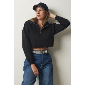 Happiness HF00441 Siyah Kadın Sweatshirt