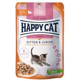 Happy Cat 85 Gr Meat in Sauce Kitten Junior Ördekli Kedi Yaş Maması