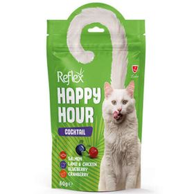 Happy Hour Cocktail Somon Kuzu Tavuk, Yaban Mersini ve Kızılcık 60 gr Kedi Ödülü