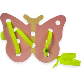 Happy Junior Montessori Ahşap Eğitici Kelebeğe İp Geçirme Oyuncağı