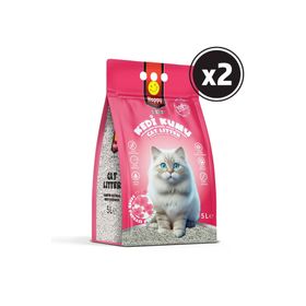 Happy Topaklanan Bentonit Bebek Pudralı 2x5 lt Kedi Kumu