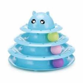 Happy Yaya 3 Katlı Kedi Başlıklı Mavi Kedi Oyuncağı