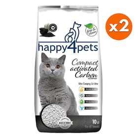 Happy4pets Aktif Karbon Doğal Topaklanan 2x10 lt Kedi Kumu