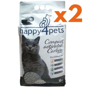 Happy4pets Aktif Karbon Doğal Topaklanan 2x10 lt Kedi Kumu