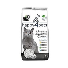 Happy4pets Aktif Karbon Topaklaşan Bentonit 10 lt Kedi Kumu