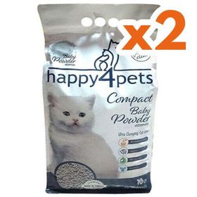 Happy4pets Doğal İnce Taneli Bebek Pudralı 2x10 lt Kedi Kumu
